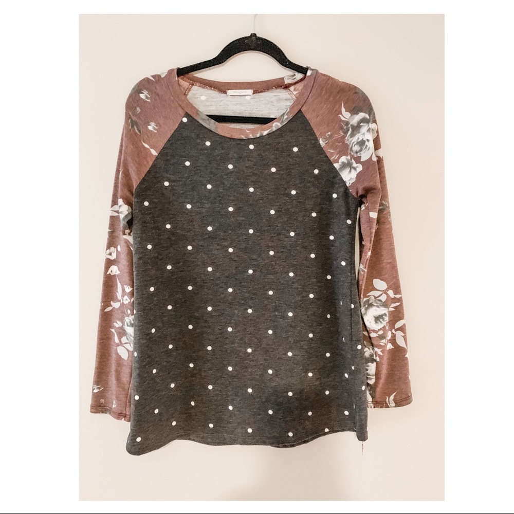 Floral // Polka Dot Sweatshirt